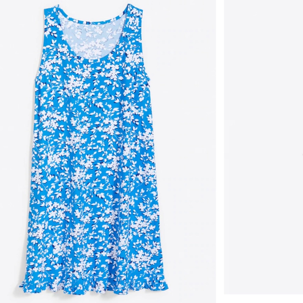Draper James Ruffle Nightie in Blue Shadow Floral